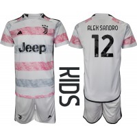 Camisa de time de futebol Juventus Alex Sandro #12 Replicas 2º Equipamento Infantil 2023-24 Manga Curta (+ Calças curtas)